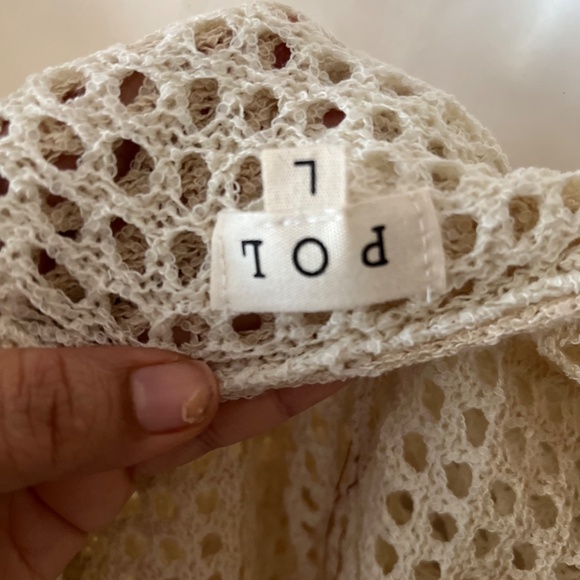 POL Open Knit Crochet Hooded Top - V-neck - Picture 5 of 10